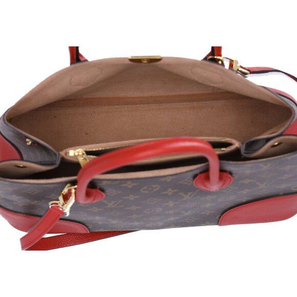 Louis Vuitton Flandrin Triple Compartment Satchel Monogram Brown Red M41596 - Picture 9 of 12